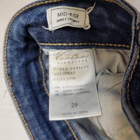 Kancan Women's Size 29 Jeans Mid Rise Ankle Skinny Distressed Raw Hem - Picture 8 of 8